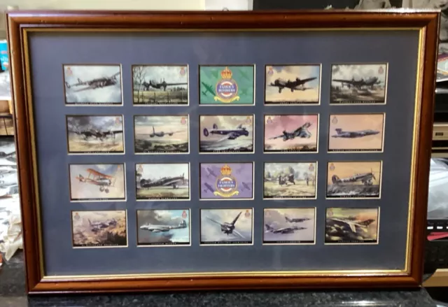 Famous Bombers & Famous Fighters of the golden era - collectors cards framed