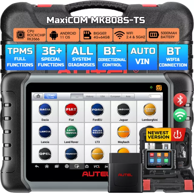 AUTEL MK808S-TS BT profi KFZ Diagnosegerät Auto OBD2 Scanner ALLE SYSTEM RDKS