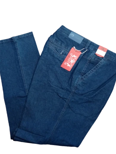 Pantaloni Jeans Uomo Classico Vita  Alta Taglie Forti Tessuto Leggero Cotone