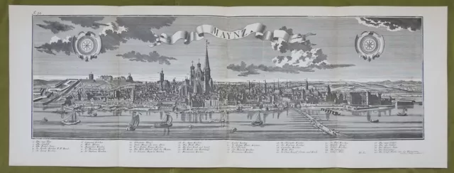 MAINZ 18th Century Copper Engraving Reproduction Poster 112x41cm (44"x16")