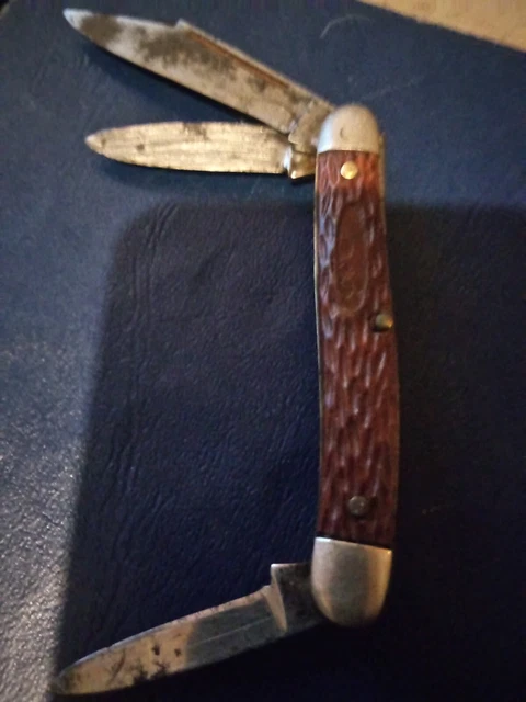 Vintage 3 Blades Knife Unknown Well Made