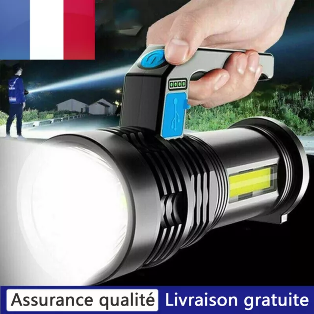 Lampe Torche LED Ultra Puissante, 20000LM Lampe De Poche Rechargeable, Lampe  Tor