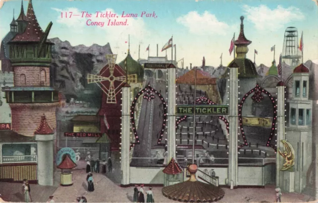 The Tickler Luna Park Coney Island New York NY 1911 Postcard