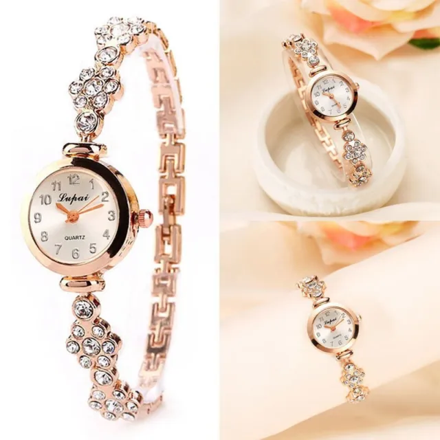 Fashion Women's Stainless Crystal Steel Dial Quartz Bracelet Luxury Wrist Watch