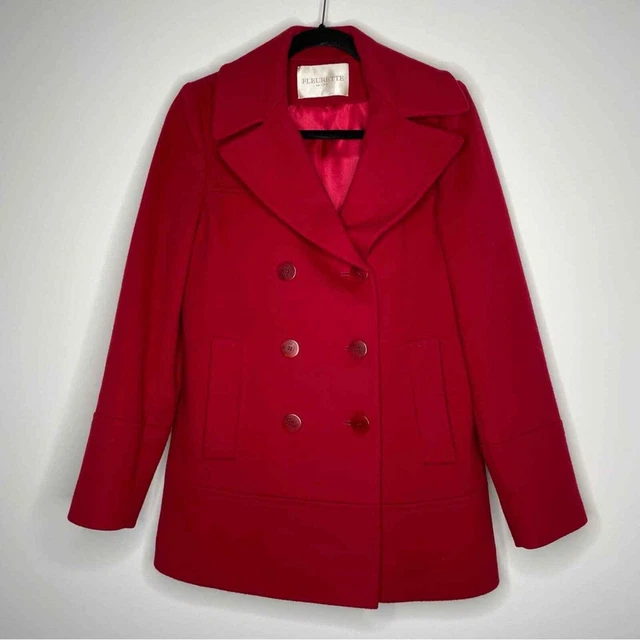 Fleurette Red Short Wool Classic Peacoat 2