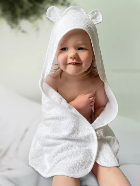 Kapuzenhandtuch Baby/Kleinkind mit Ohren - 100 % Baumwolle - maschinenwaschbar 75 x 100 cm