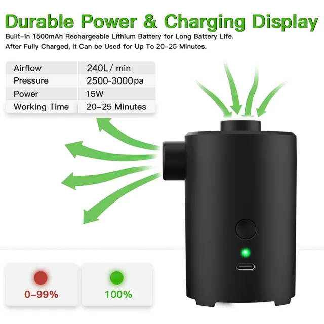USB Rechargeable Wireless Electric Air Pump