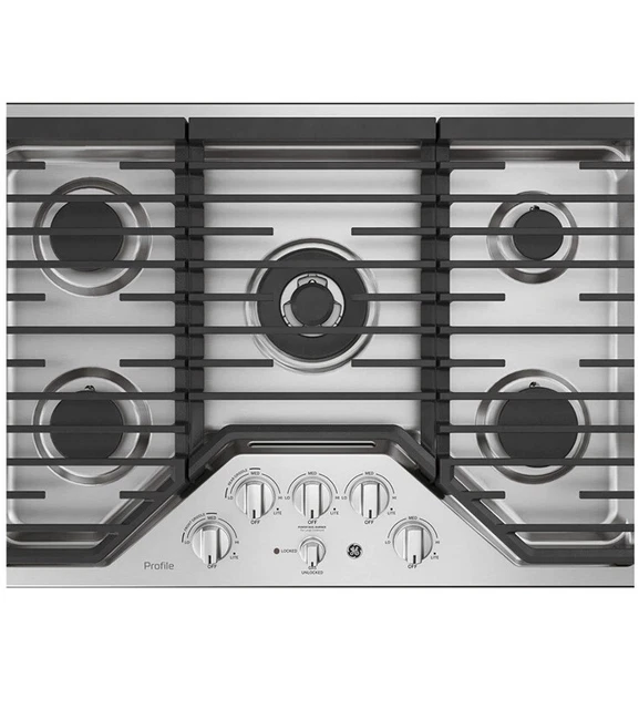 GE CAFE PROFILE Gas Cooktop Set 5 Burner Knobs Kip 5U06 191D9233 Oem