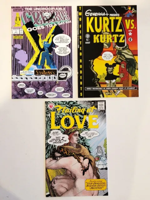 Cerebus in Hell Comic Lot of 3 Kurtz Gay Bar Flailing at Love X-Men Homage VF/NM