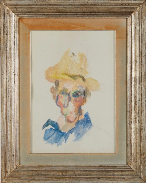 Ernesto Treccani   1920-2009. Ritratto Olio Su Tela