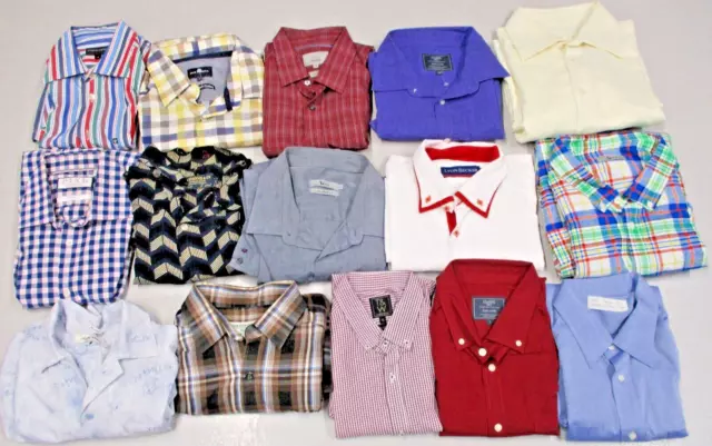 MEN'S SHIRT BUNDLE x 15 inc TU PIERRE CARDIN PINK LYON BECKER