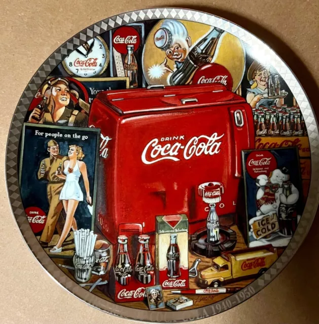 Beautiful COCA-COLA Collector Plate - The Eras of 1940-1950 -Numbered with a COA