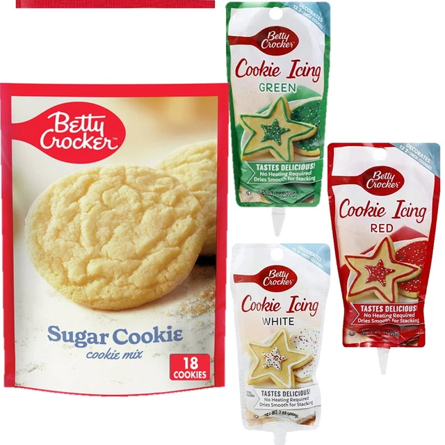 BETTY CROCKER SUGAR Cookie Mix and Icing Kit for Christmas and Holiday