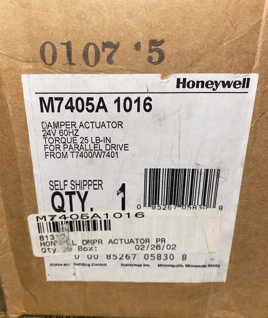 1 NEW HONEYWELL M7405A 1016 DAMPER ACTUATOR 24V 60Hz ECONOMIZER 25 LB-In G11