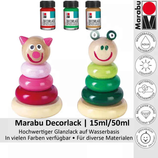 (1L = 199,33 EUR) Marabu Decorlack, 15ml/50ml, div. Farben, deluxe Glanzlack