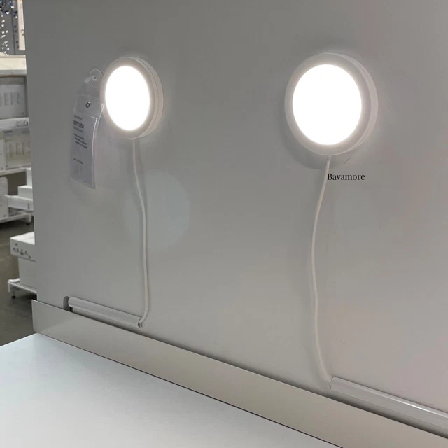 Ikea MITTLED Cabinet LED spotlight, dimmable White 3" 150 Lumen NEW (2 PACK)