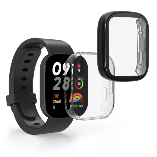 2x Coque cadre écran pour Xiaomi Redmi Mi Watch Lite 3 Redmi Watch 3