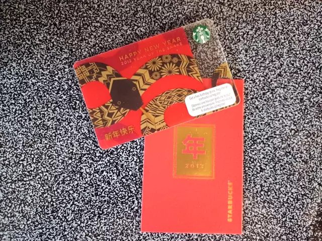 STARBUCKS Canada 2013 Lunar New Year of the SNAKE Gift Card w/Envelope US Seller