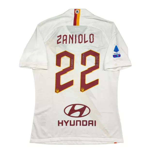 MAGLIA as roma nike zaniolo large 2019-20 CALCIO AUTOGRAFATA SIGNED JERSEY SHIRT