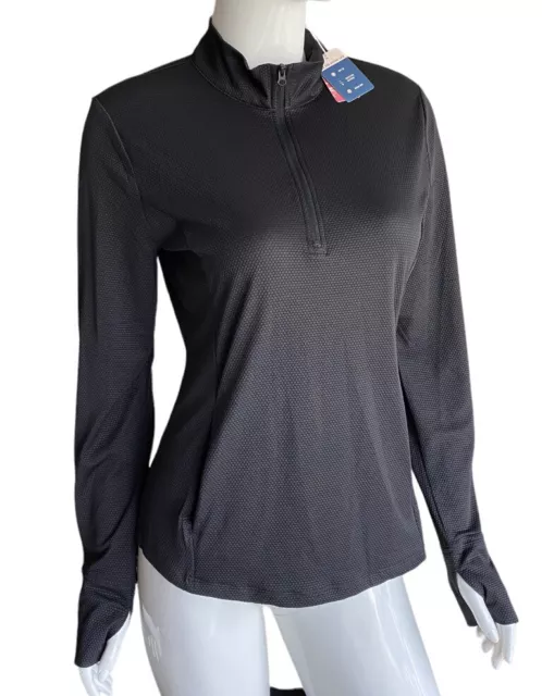 NWT TOMMY BAHAMA Long Sleeve Golf Shirt Mock Neck Zip Pullover Black Sz ...