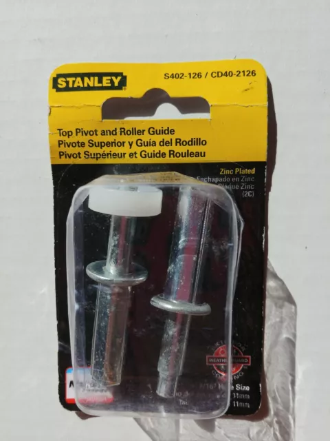 NOS Stanley Hardware S402-126 CD40-2126 Top Pivot and Roller Guide, Zinc Plated