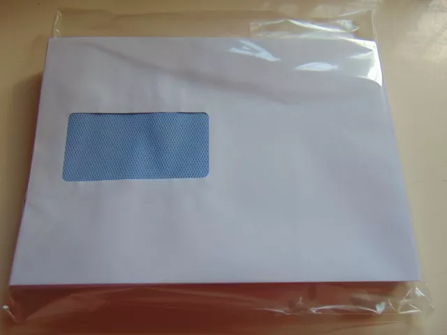 White C5 Envelopes 90gsm Gummed Seal Window 162x229mm...40pk...L7 Sale