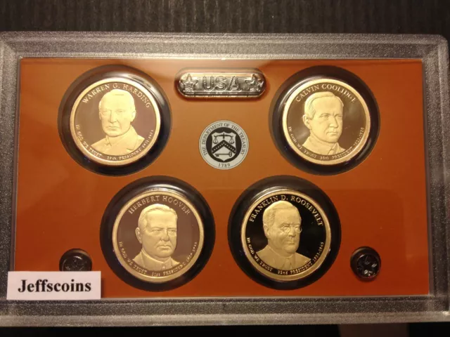 2014 S Presidential Dollar 4 Coins US Mint PROOF Set Harding Coolidge Hoover FDR