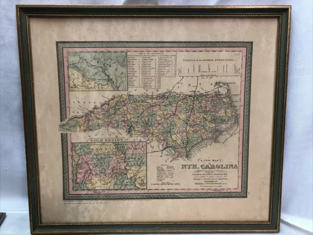 J.H. Colton North Carolina vintage map 1967 Lewis & Clark Explorer Maps Ltd