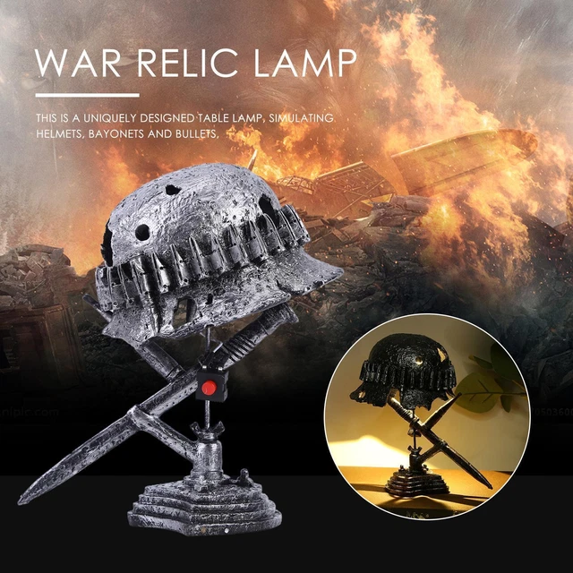 Fuaensm Lámpara en relieve de guerra para cascos, lámpara de combate con cascos,