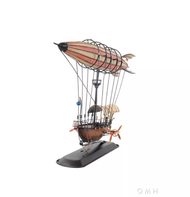 Steampunk Airship modelo 3D dirigible metal globo aerostático 14" arte de aviación zepelín