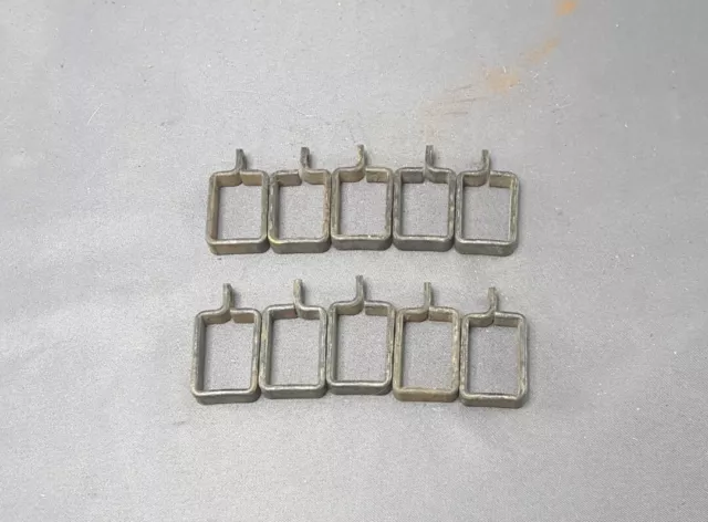 Lot of 10 Vintage Original Square Rings for Swing Arm Curtain Rods