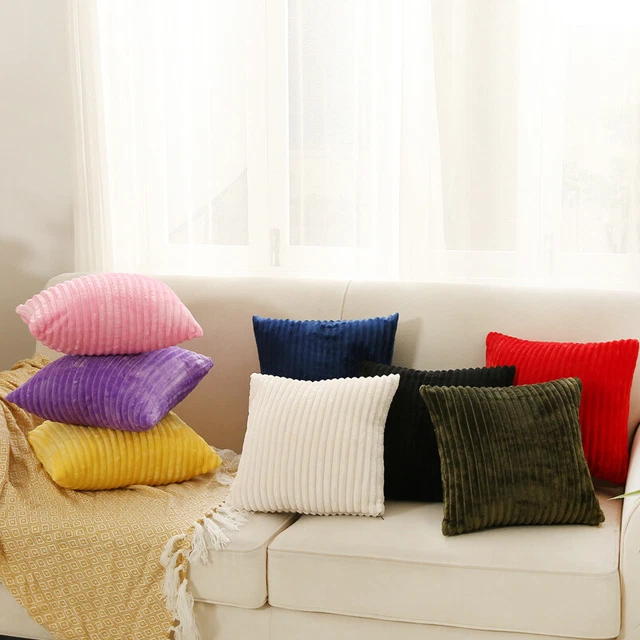 Corduroy Striped Pillow Case Throw Cushion Covers Sofa Pillowcase Car Home Decor