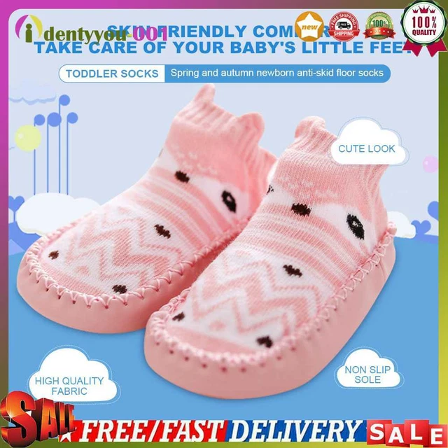 Cartoon Baby Socks Bottom Anti-slip Infant Sock for Toddler (PD2 Pink fox)