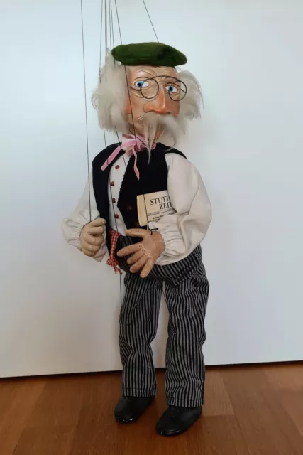 Marionette Opa Alter Mann Senior Großvater Puppe Franzose Spielfigur