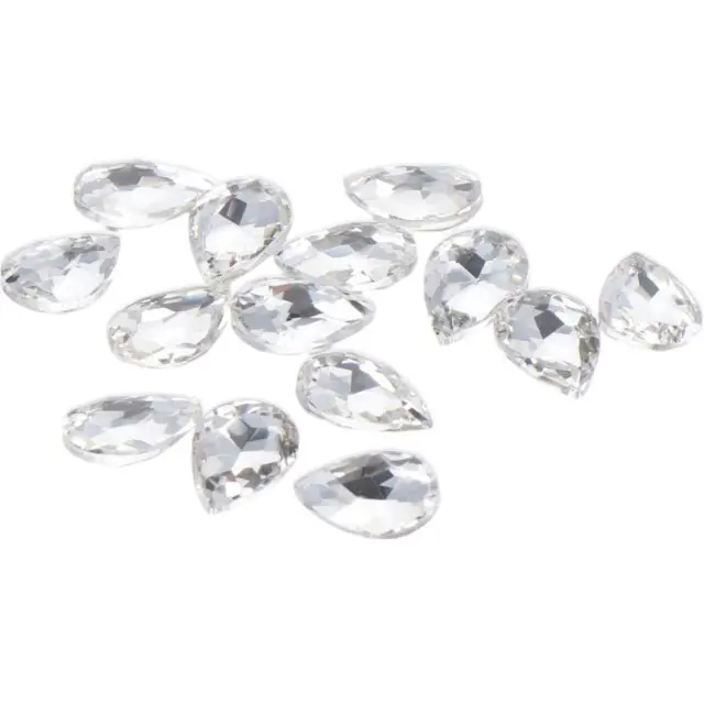 100 PCS Faceted Crystal Rhinestones Beads Teardrop Crystal Teardrop  Necklace