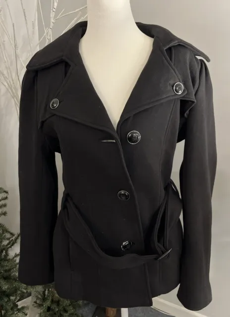 Kenneth Cole Reaction Belted Coat - Women’s Size Large - Black