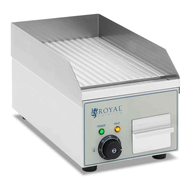 Plancha Électrique Professionnelle Plaque De Cuisson Rainurée Fer 36x25cm 4,4kW