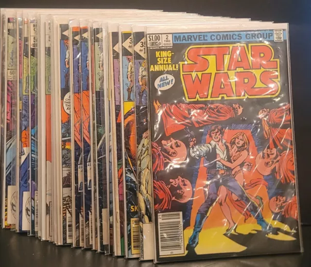 Lote de 22 ediciones de cómics vintage de Marvel Comics de Star Wars 1978-1985