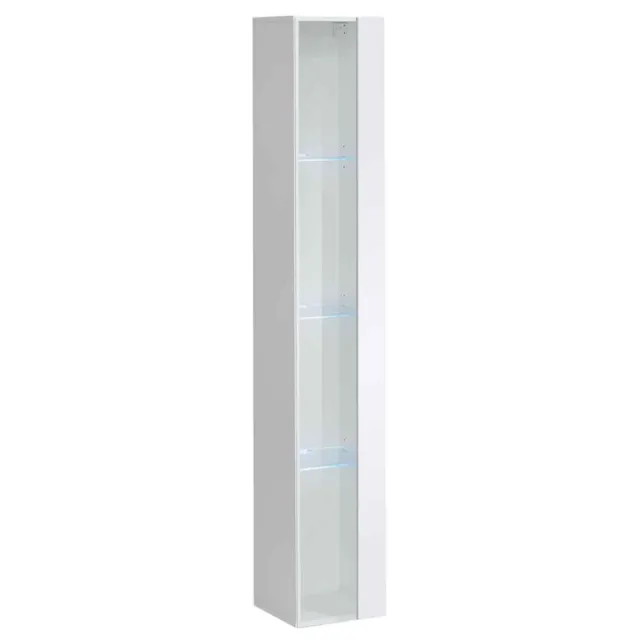 Paris Prix - Vitrine Murale Led "switch" 180cm Blanc