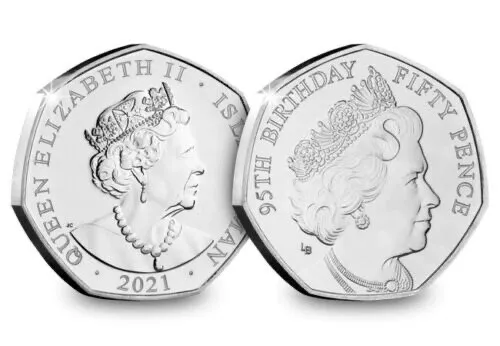 2021 Isle of Man Queen 95th Birthday 50p 1990 Coin UNCIRCULATED UK British