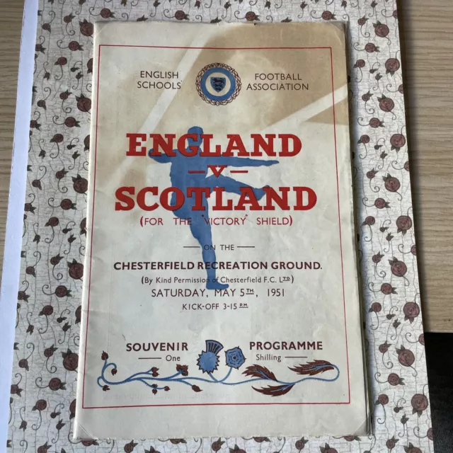 1951 England v Scotland Schools International football Programme