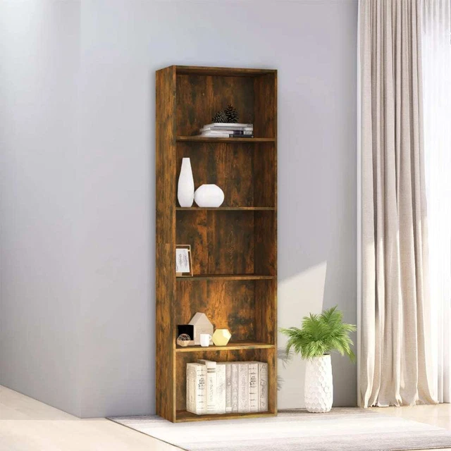 Vidaxl Libreria a 5 Ripiani Rovere Fumo 60x30x189 cm Legno Multistrato