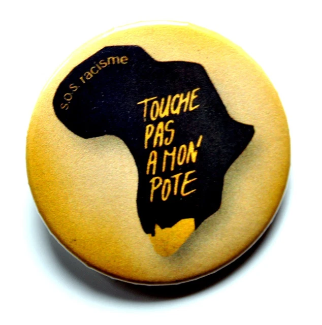 Badge SOS Racisme South Africa Apartheid "Touche Pas à Mon Pote" - Original, Pas Une Repro, Occasion