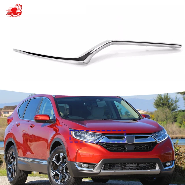 Carbon Fiber Style Grille Headlight Molding Cover Trims For Honda CR-V