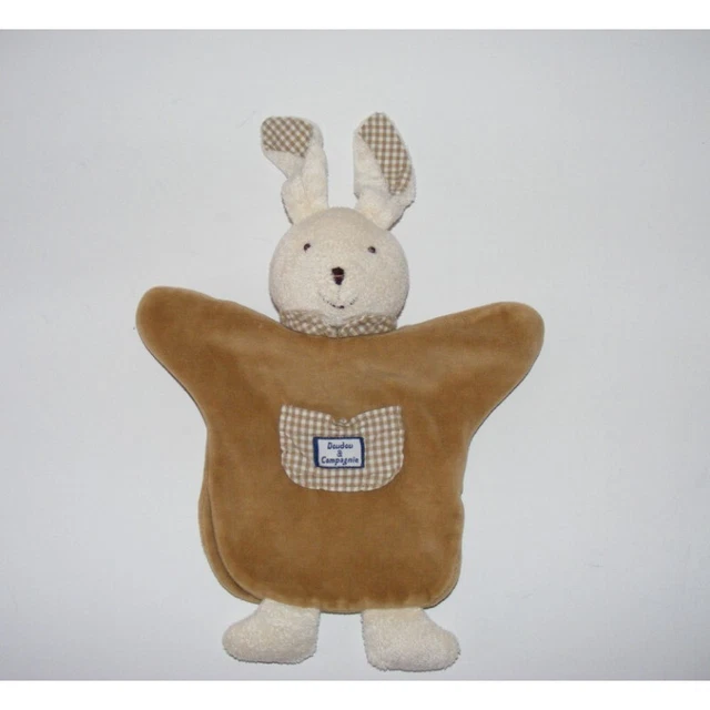 Doudou et compagnie plat lapin marron vichy beige - 2567