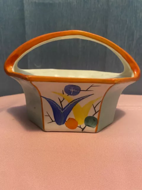 Ditmar Urbach Czechoslovakia 1920s Hand Painted Abstract Basket 10973