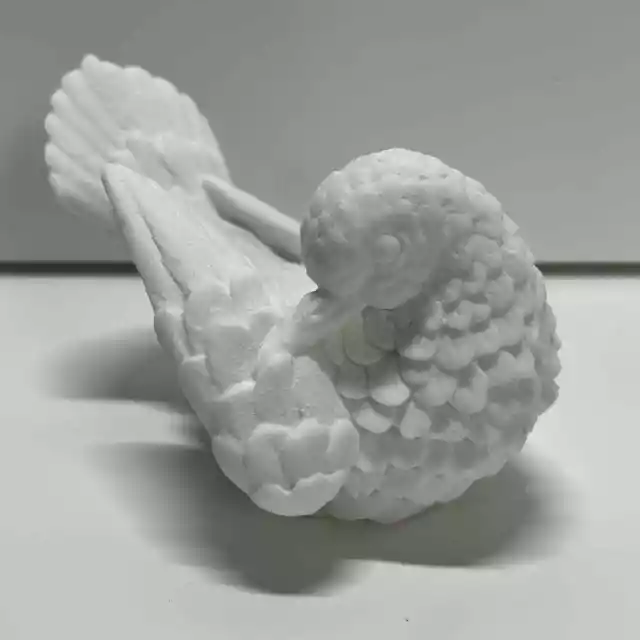 Vintage A. Santini Italy Alabaster Salt Stone Love Dove Bird Figurine Sculpture