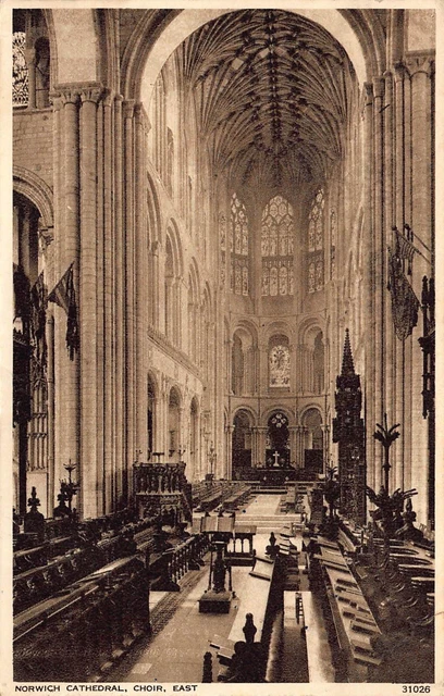 Norwich Chathedral Choir East Photochrom Postcard