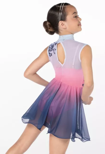 WEISSMAN Women's Dance Ballet Jazz Recital Tap Crystal Ombre COSTUME Size Large