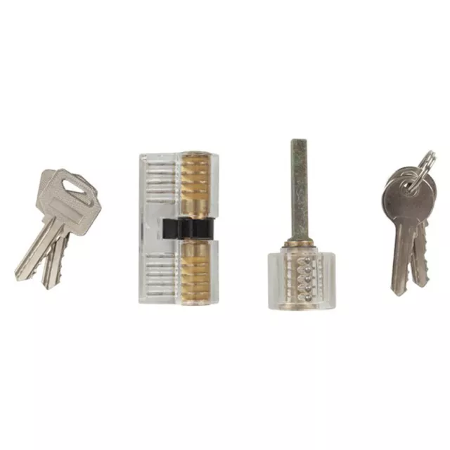 1 Sets of Practice Locks 2 Piece See-Through Design Cylinder Lock Picking